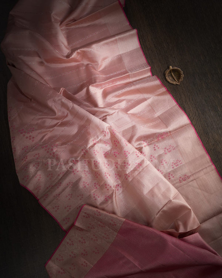 Soft Pink Kanjivaram Silk Saree-DJ392(B)
