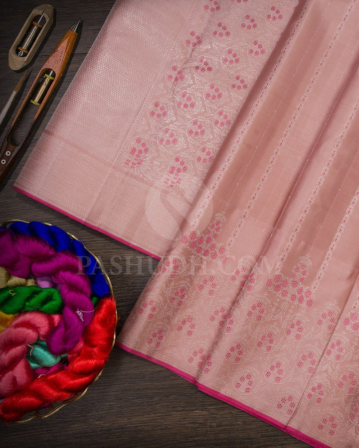 Soft Pink Kanjivaram Silk Saree-DJ392(B)