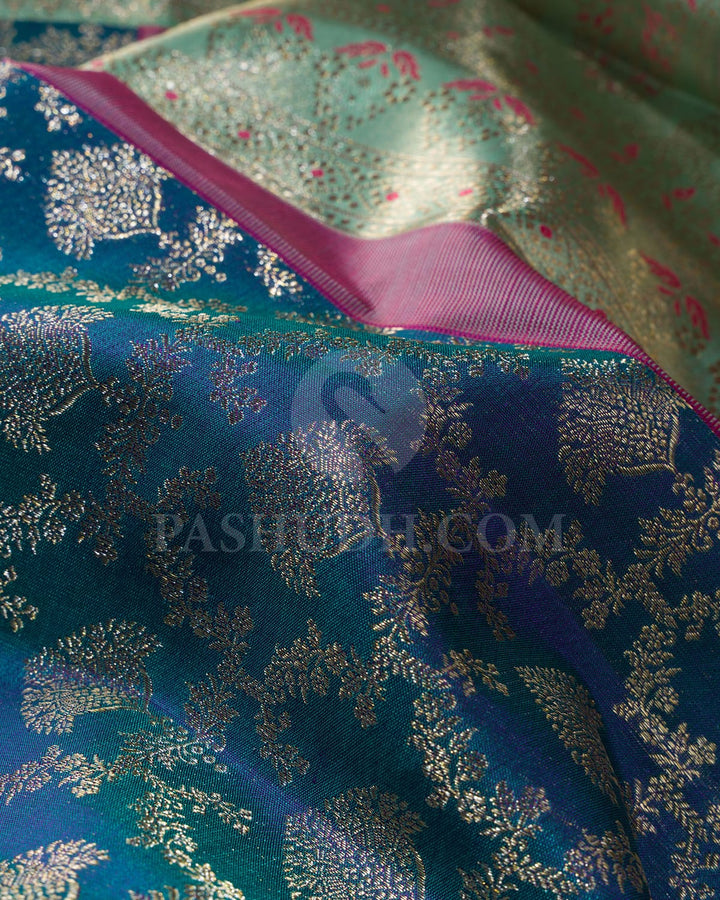 Peacock Blue Kanjivaram Silk Saree-S1037(E)