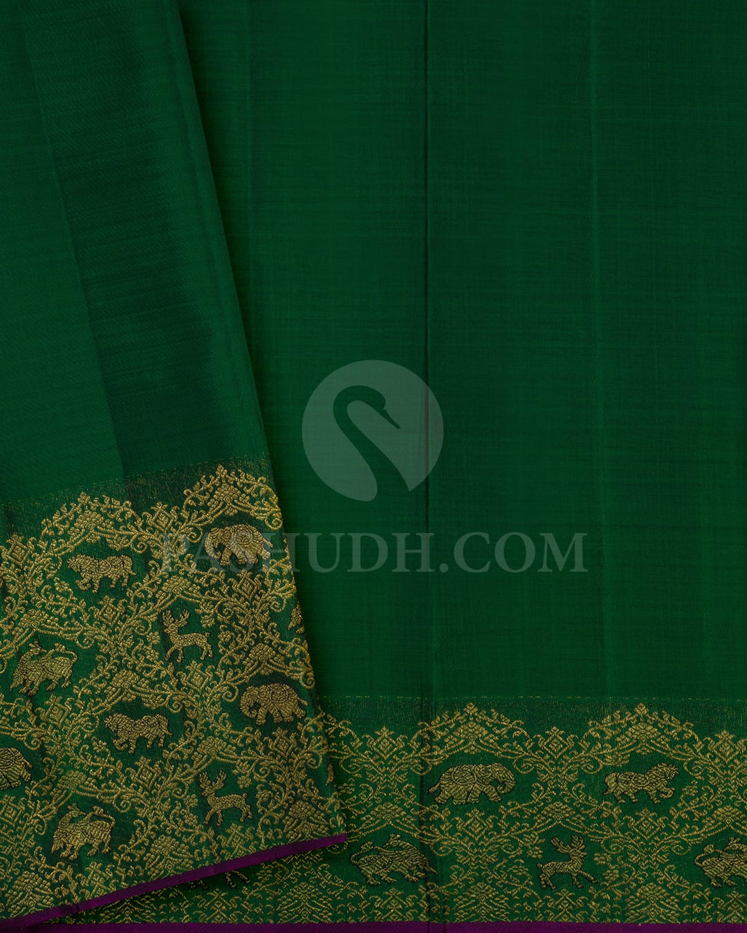Red And Dark Green Bridal Kanjivaram Silk Saree-S1551(D)