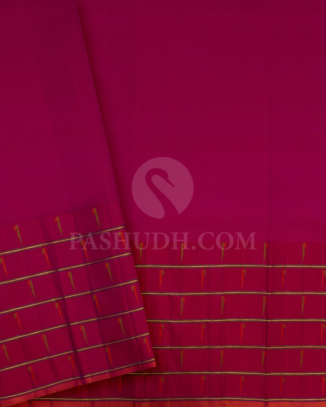 Royal Blue And Raspberry Pink Kanjivaram Silk Saree-S1480(D)