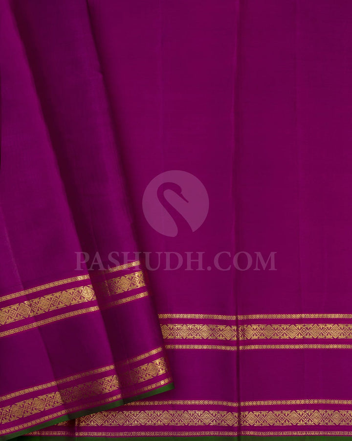 Dual Shaded Red-Pink With Violet Kanjivaram Silk Saree-DJ398(C)