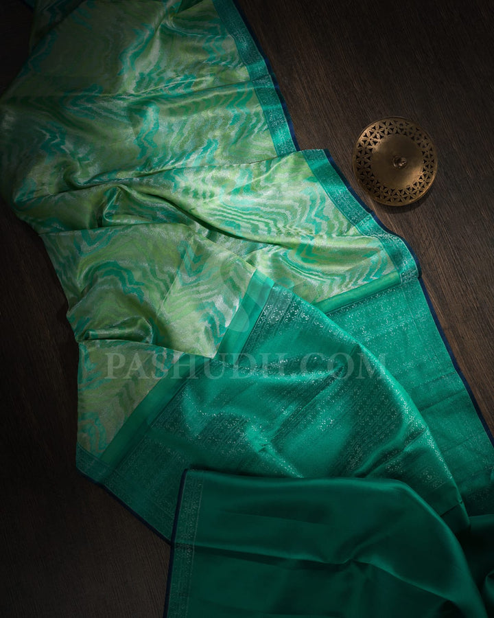 Green-Blue Kanjivaram Silk Saree-DJ410(A)