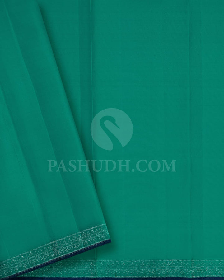 Green-Blue Kanjivaram Silk Saree-DJ410(A)