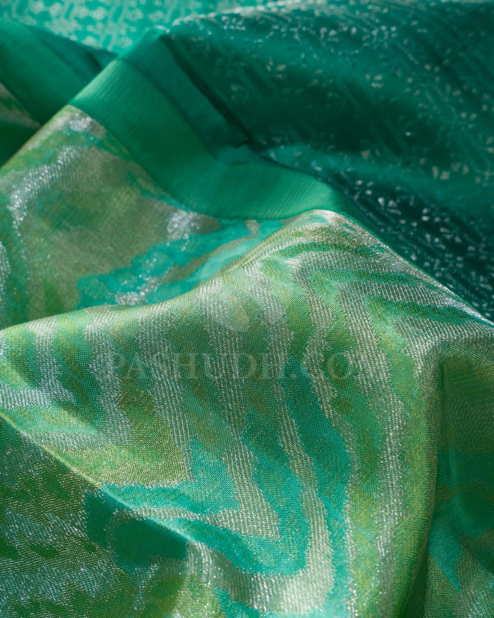 Green-Blue Kanjivaram Silk Saree-DJ410(A)