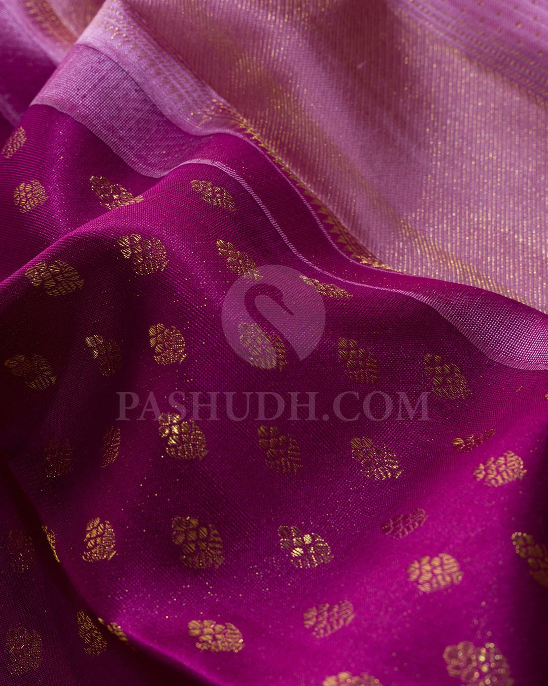 Purple Shimmer And Lilac Kanjivaram Silk Saree-D663(A)
