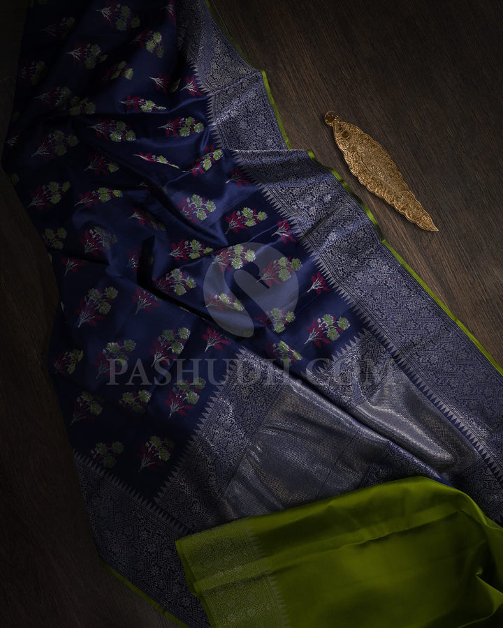 Navy Blue Kanjivaram Silk Saree-DJ409(A)