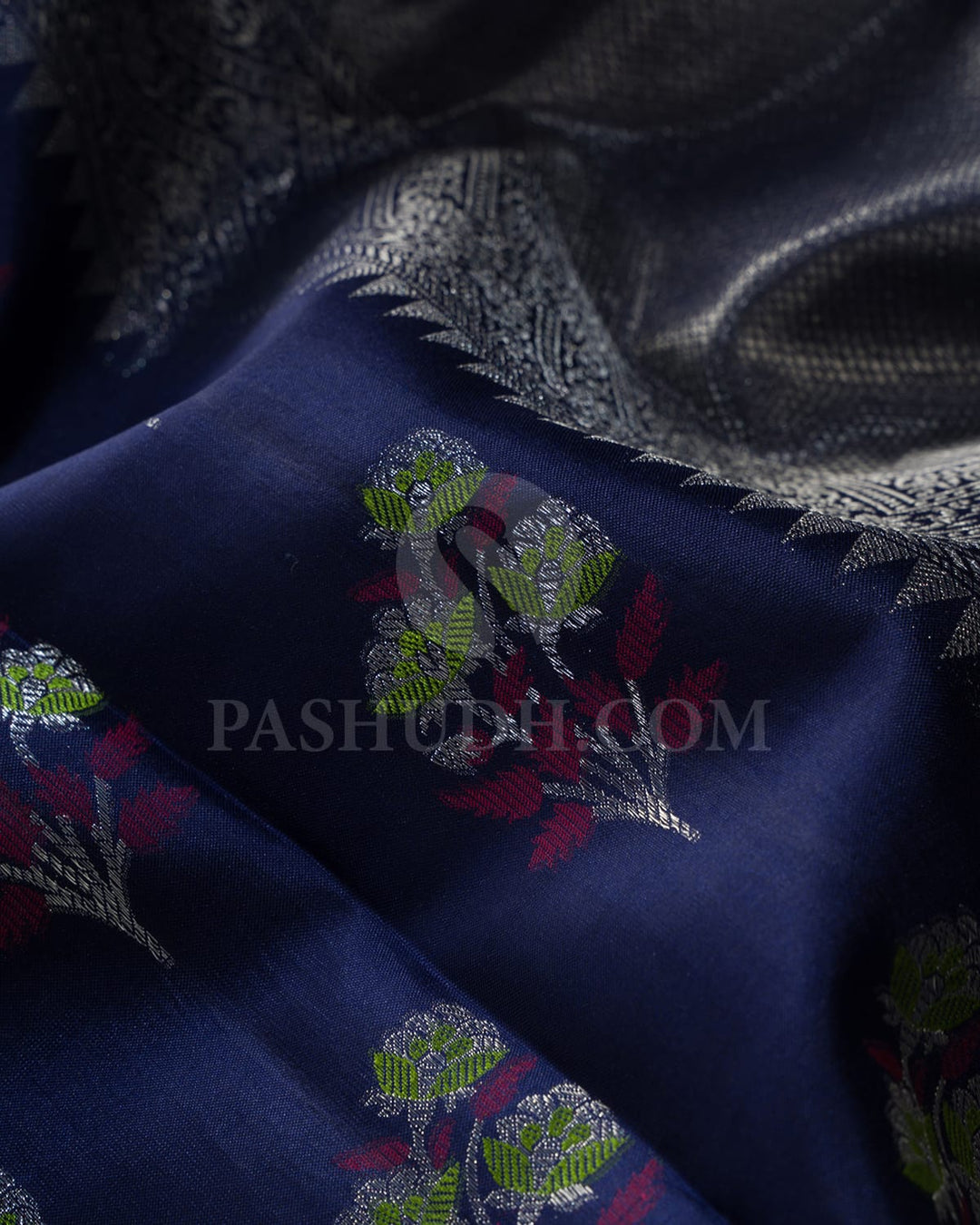 Navy Blue Kanjivaram Silk Saree-DJ409(A)
