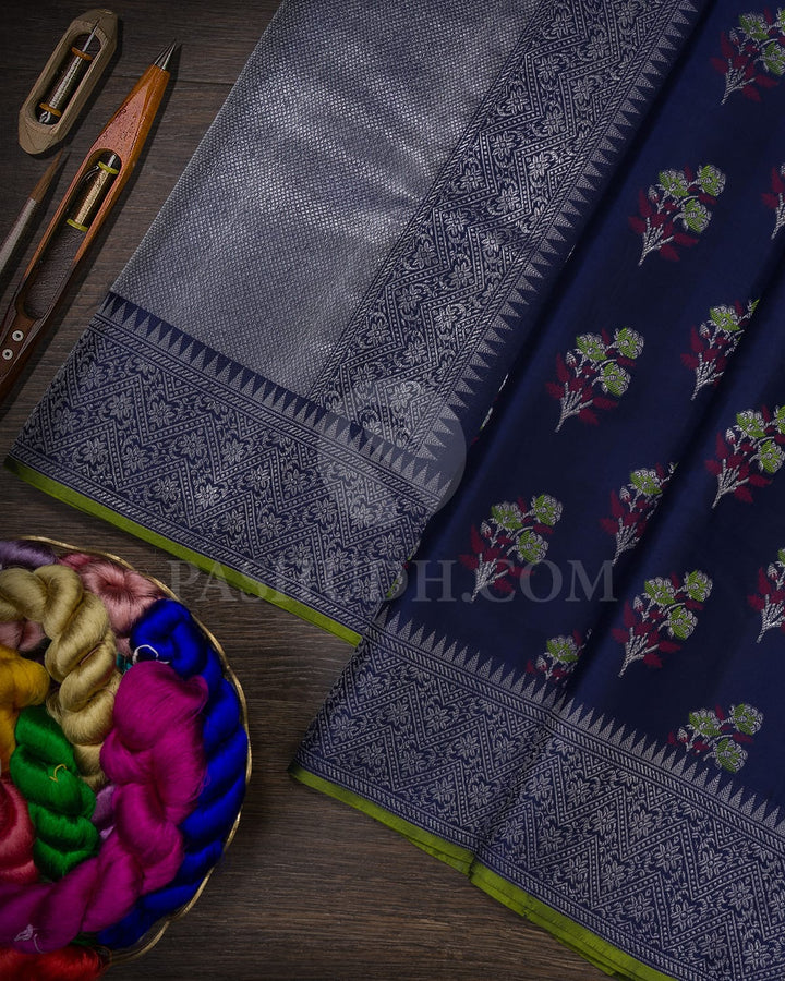 Navy Blue Kanjivaram Silk Saree-DJ409(A)