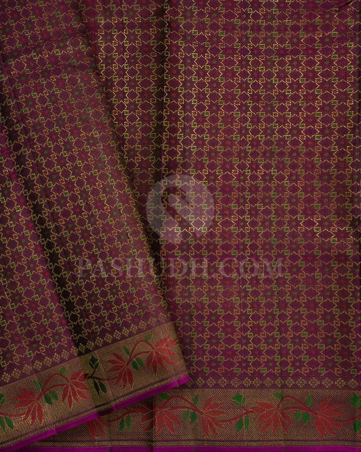 Aubergine Kanjivaram Silk Saree-DJ401(C)