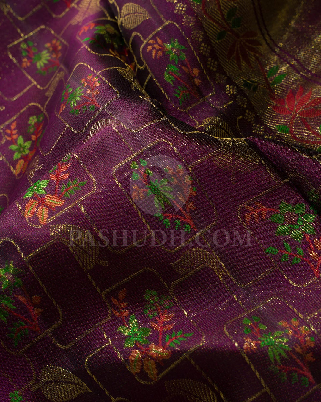 Aubergine Kanjivaram Silk Saree-DJ401(C)