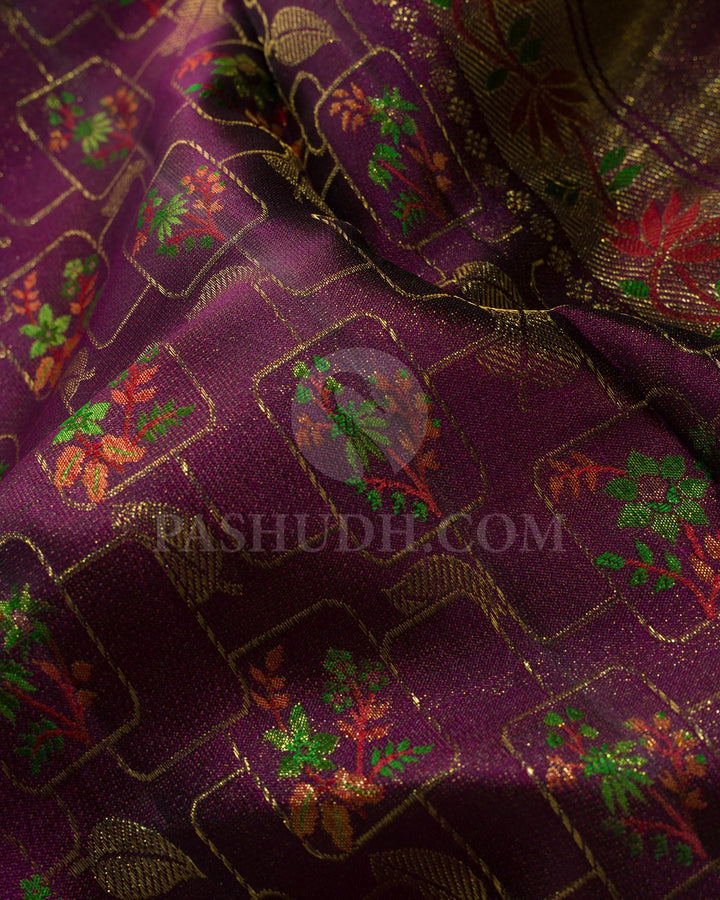Aubergine Kanjivaram Silk Saree-DJ401(C)