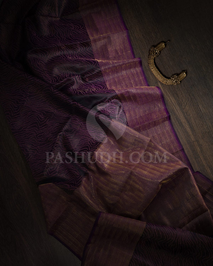 Dark Purple Kanjivaram Silk Saree-D507(J)