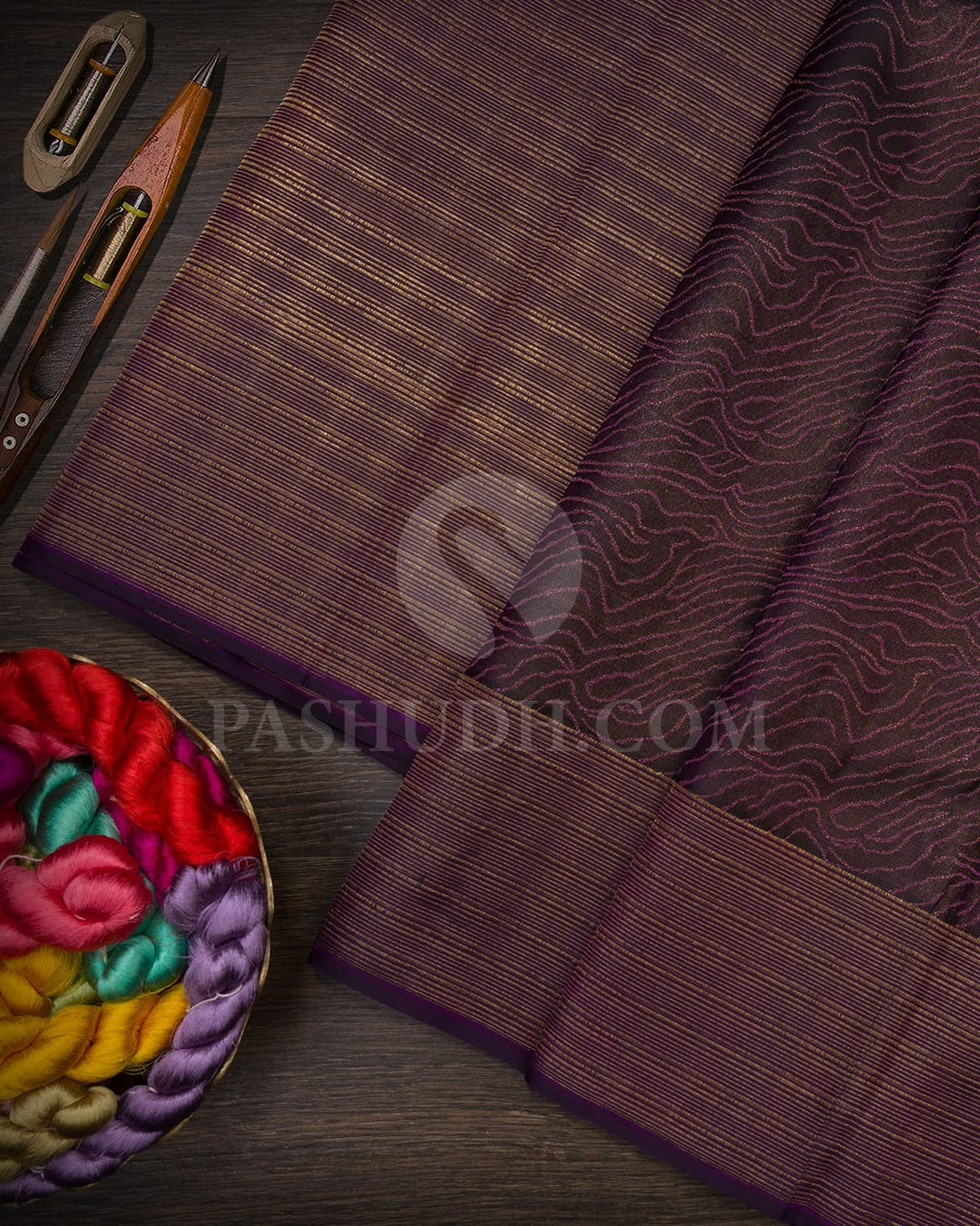 Dark Purple Kanjivaram Silk Saree-D507(J)