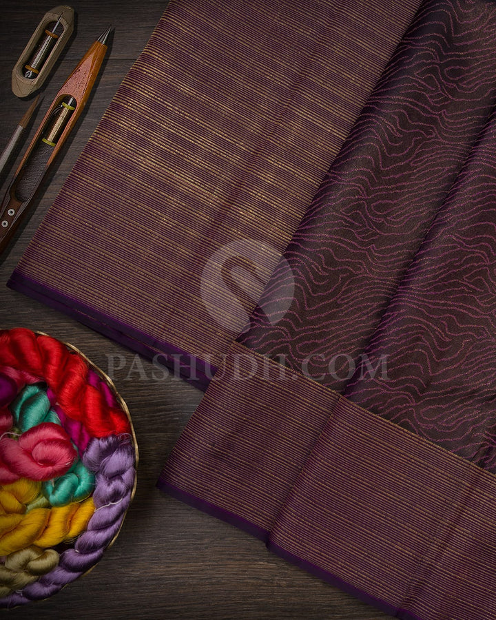 Dark Purple Kanjivaram Silk Saree-D507(J)