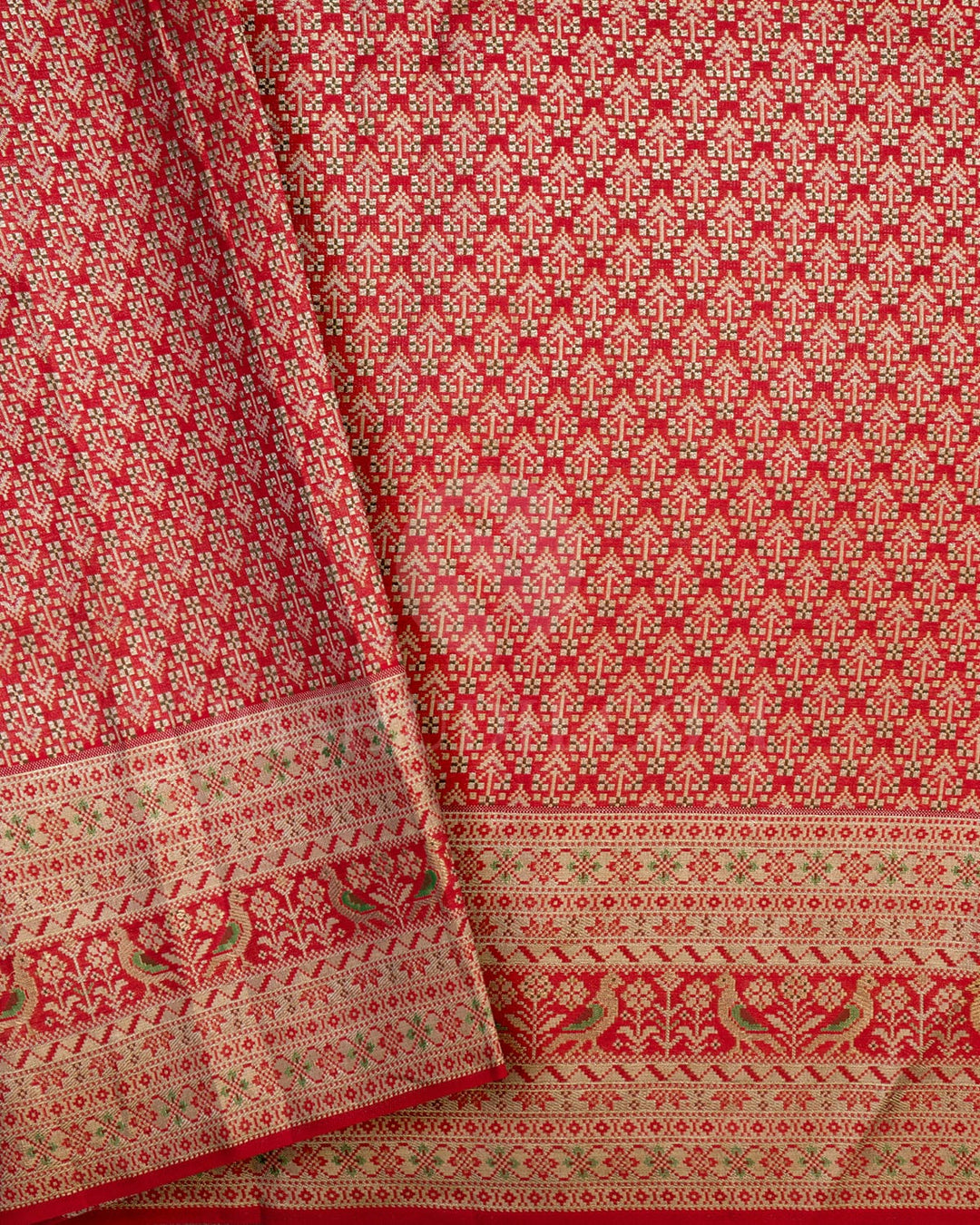Bright Red Bridal Kanjivaram Silk Saree-SS2