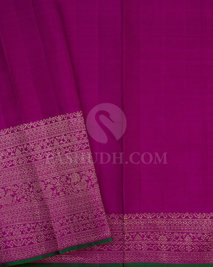 Baby Pink Shimmer With Violet Kanjivaram Silk Saree-S1435(D)