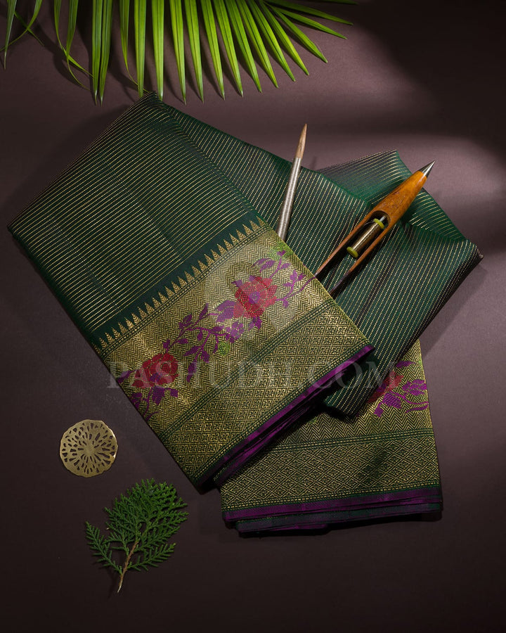 Forest Green Kanjivaram Silk Saree-S1594(A)