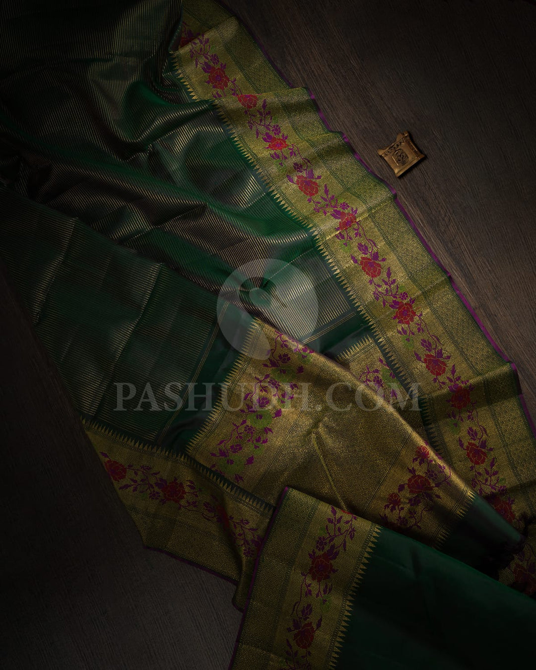 Forest Green Kanjivaram Silk Saree-S1594(A)