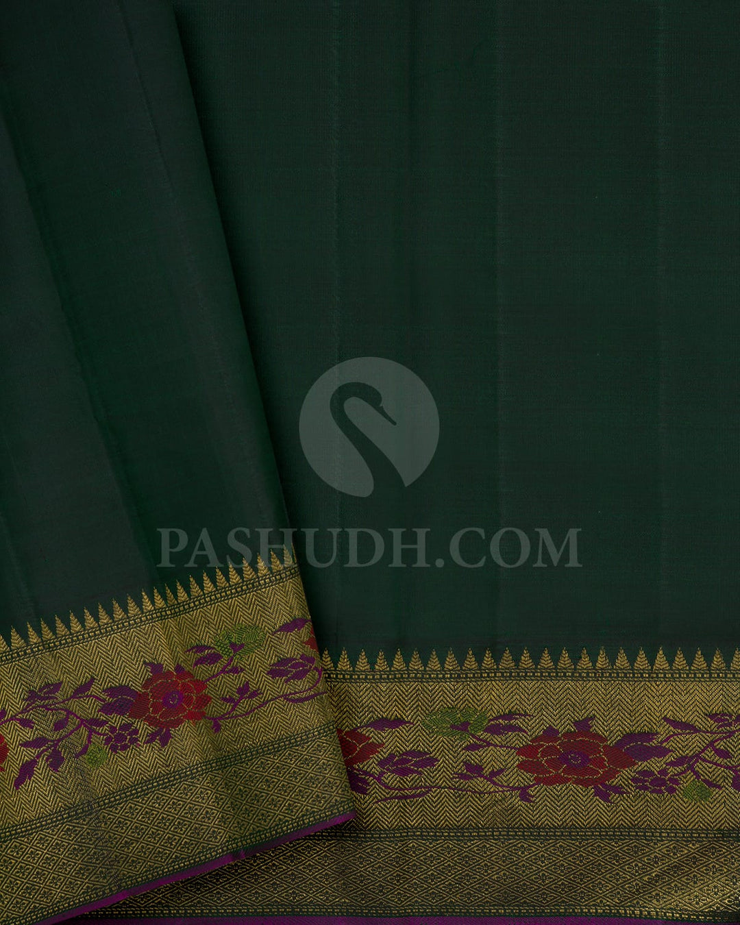 Forest Green Kanjivaram Silk Saree-S1594(A)