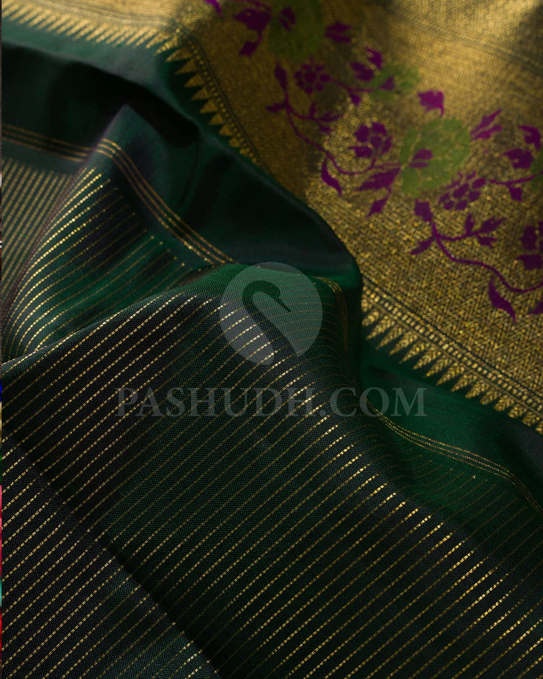 Forest Green Kanjivaram Silk Saree-S1594(A)