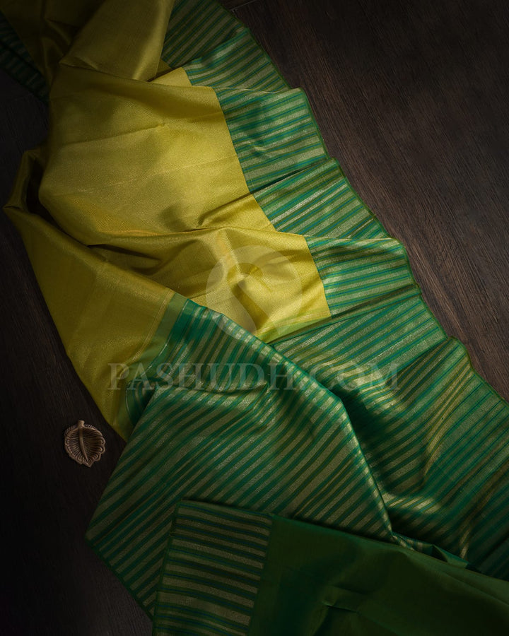 Light Green With Emerald Green Kanjivaram Silk Saree-S1599(A)