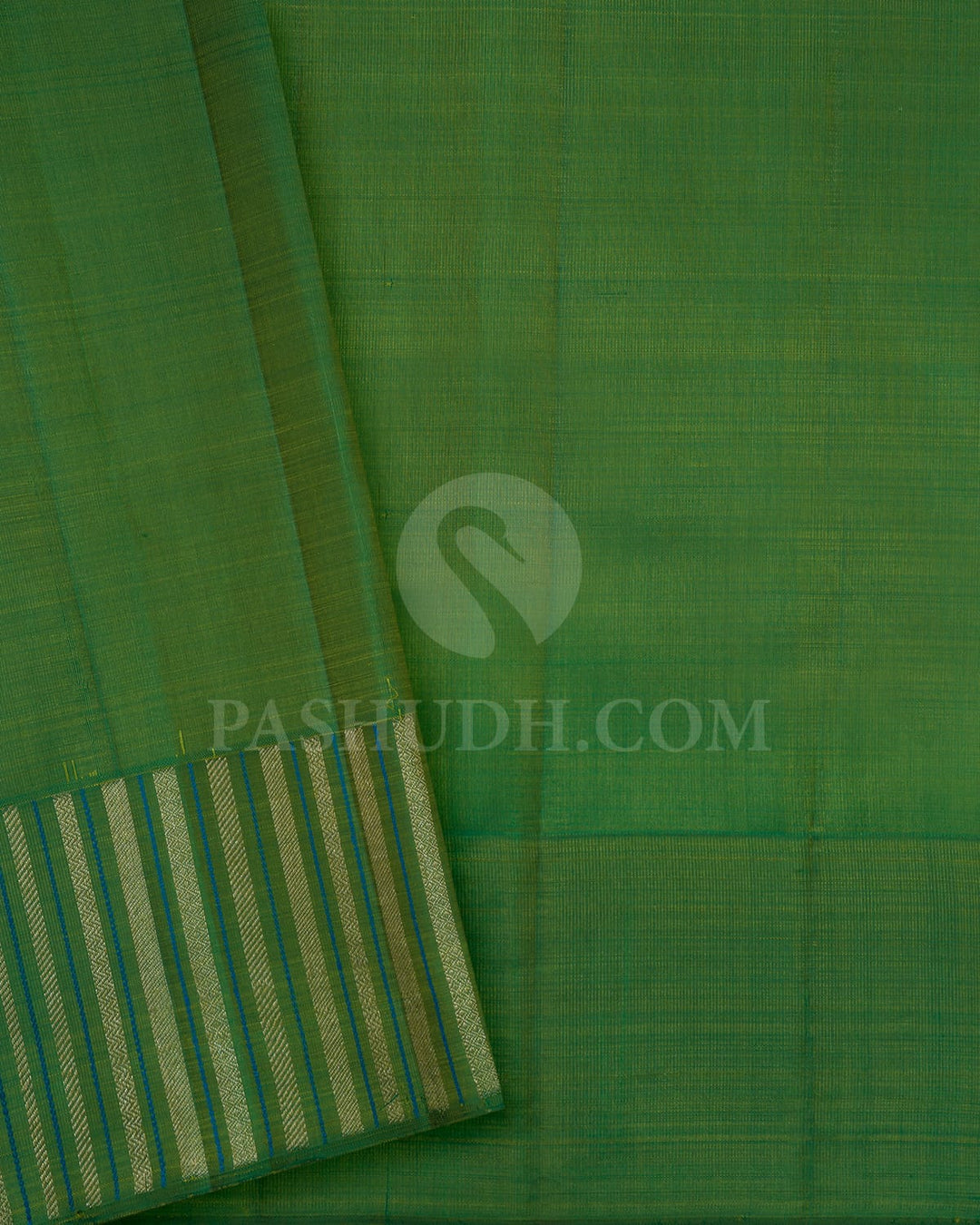 Light Green With Emerald Green Kanjivaram Silk Saree-S1599(A)