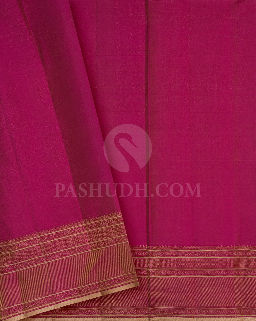Mild Beige With Raspberry Pink Kanjivaram Silk Saree-DJ388(F)