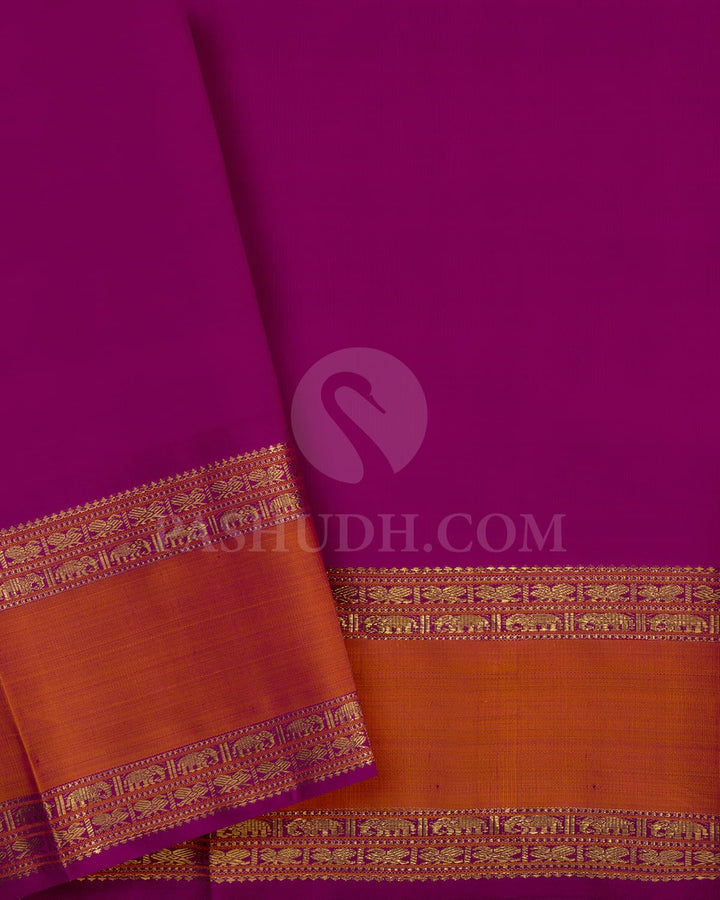 Emerald Green With Magenta Kanjivaram Silk Saree-SP353