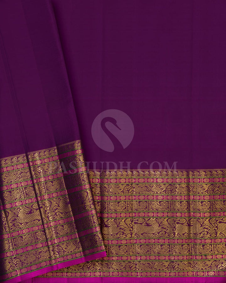 Light Blue With Purple Kanjivaram Silk Saree-S1598(A)