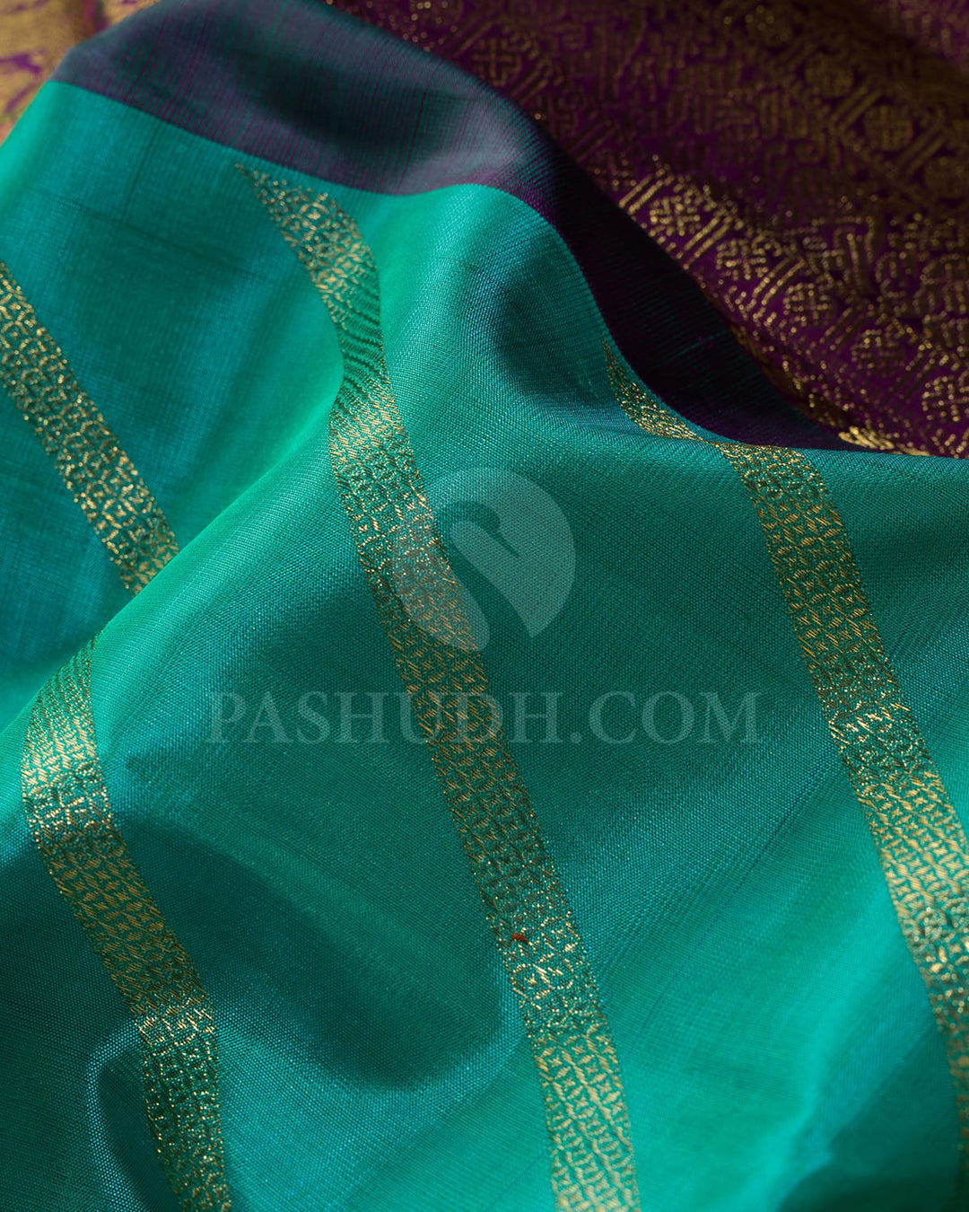 Light Blue With Purple Kanjivaram Silk Saree-S1598(A)