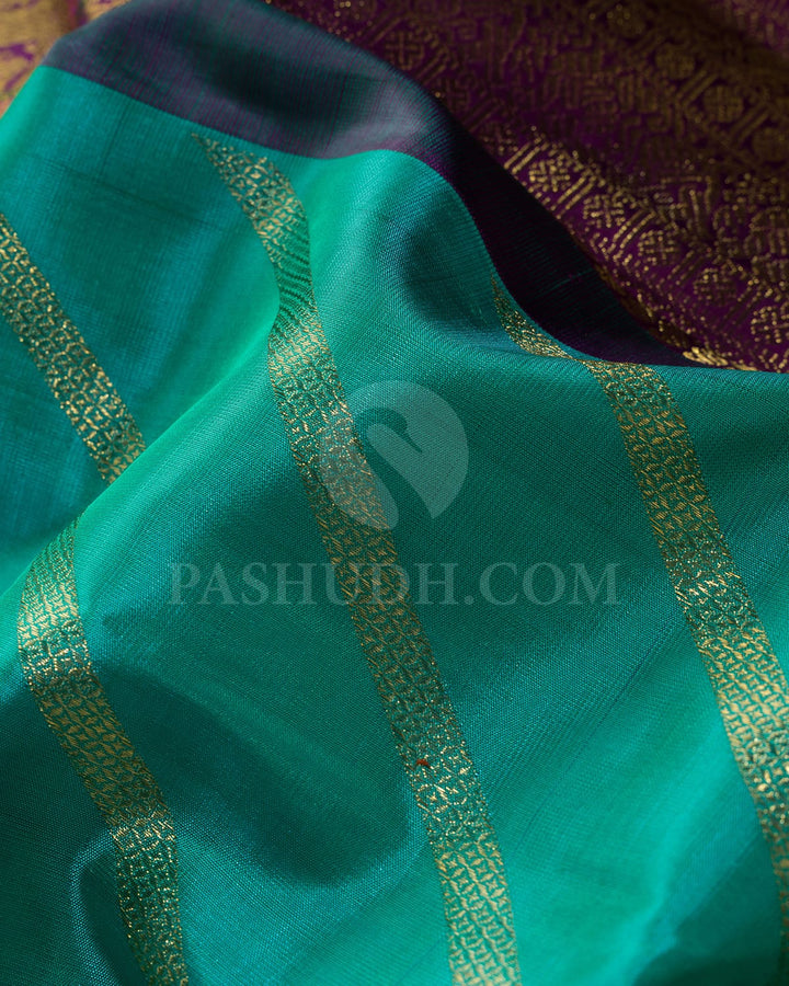 Light Blue With Purple Kanjivaram Silk Saree-S1598(A)