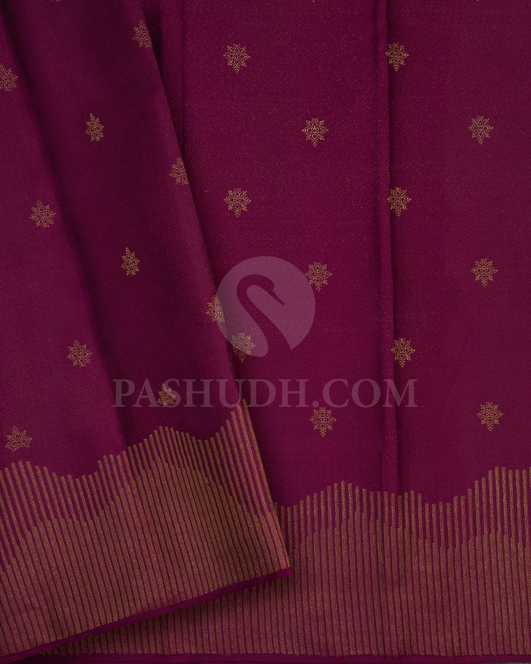 Dark Plum Kanjivaram Silk Saree-D622(D)