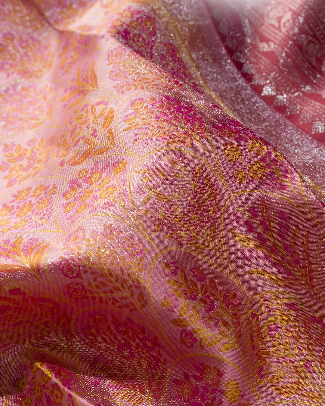 Baby Pink With Rouge Pink Kanjivaram Silk Saree-D621(F)