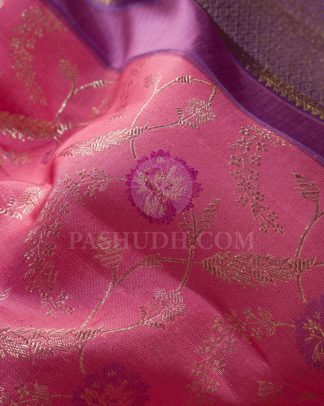 Light Pink And Lavender Kanjivaram Silk Saree-S1244(D)
