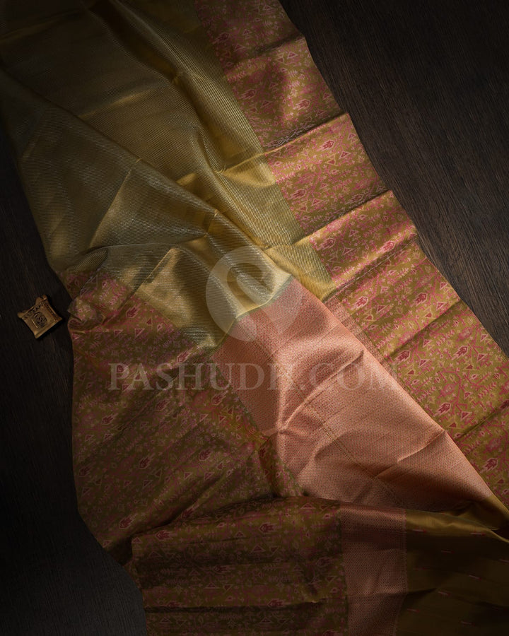 Mehendi Green Kanjivaram Silk Saree-D659(A)