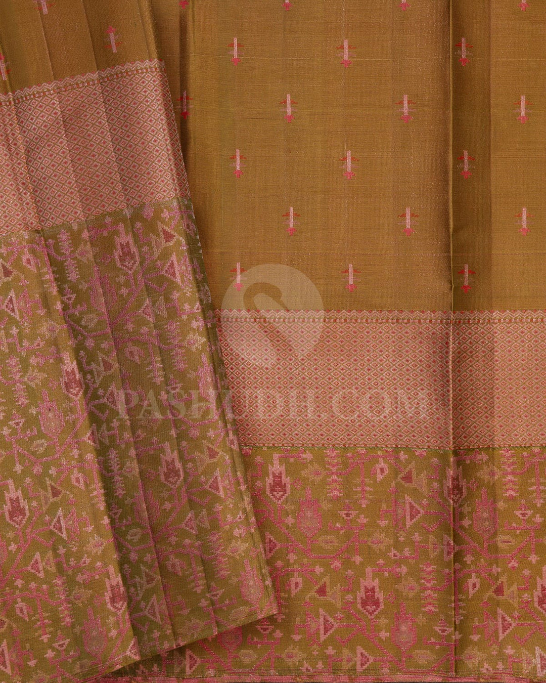 Mehendi Green Kanjivaram Silk Saree-D659(A)