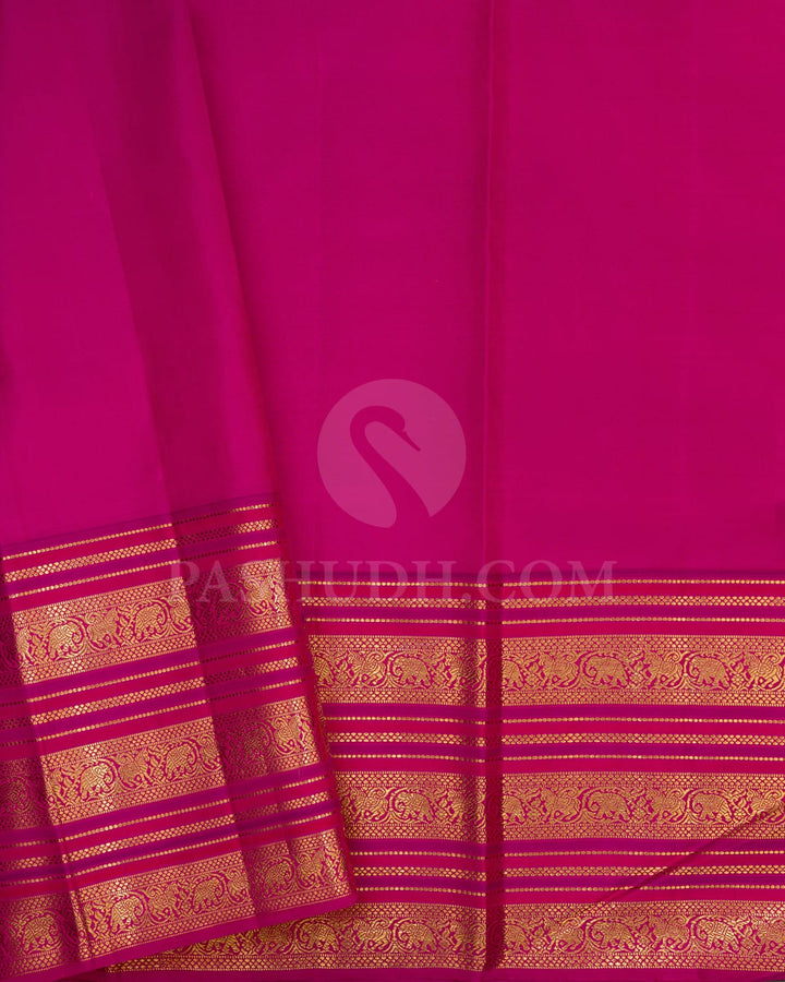 Sky Blue And Rani Pink Kanjivaram Silk Saree-S1233(D)