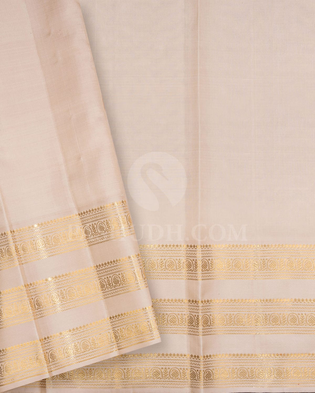 Bright Yellow With Half White Kanjivaram Silk Saree-S1343(F)