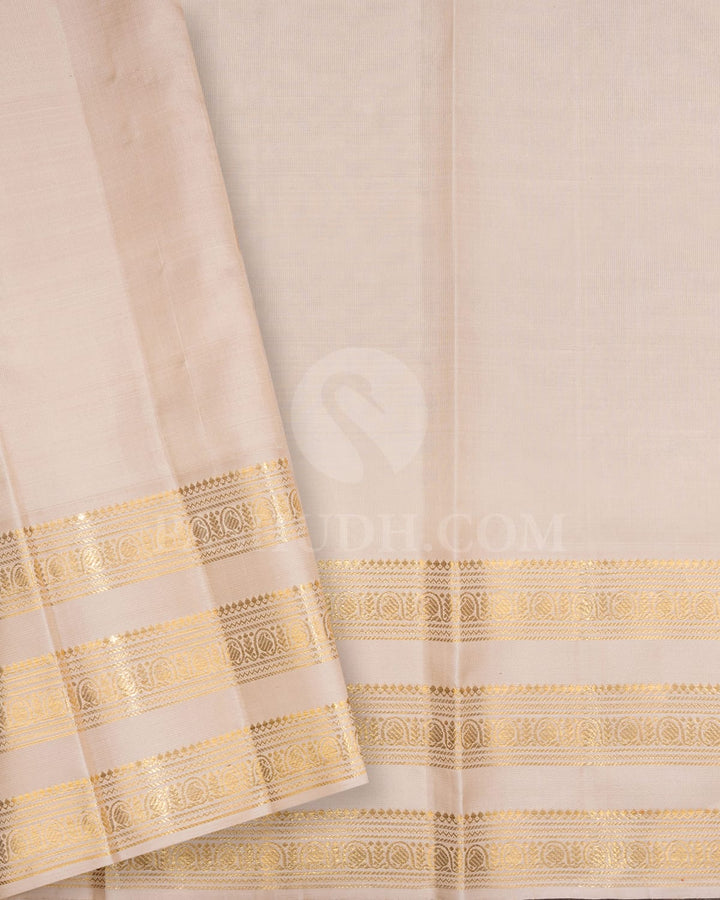 Bright Yellow With Half White Kanjivaram Silk Saree-S1343(F)