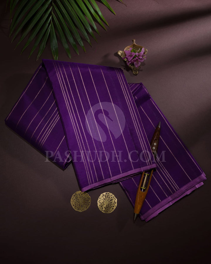 Dark Lavender With Mild Lavender Kanjivaram Silk Saree-S1616(A)