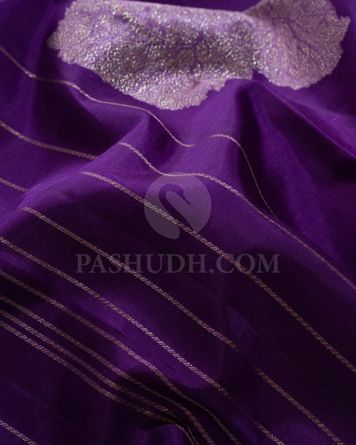 Dark Lavender With Mild Lavender Kanjivaram Silk Saree-S1616(A)