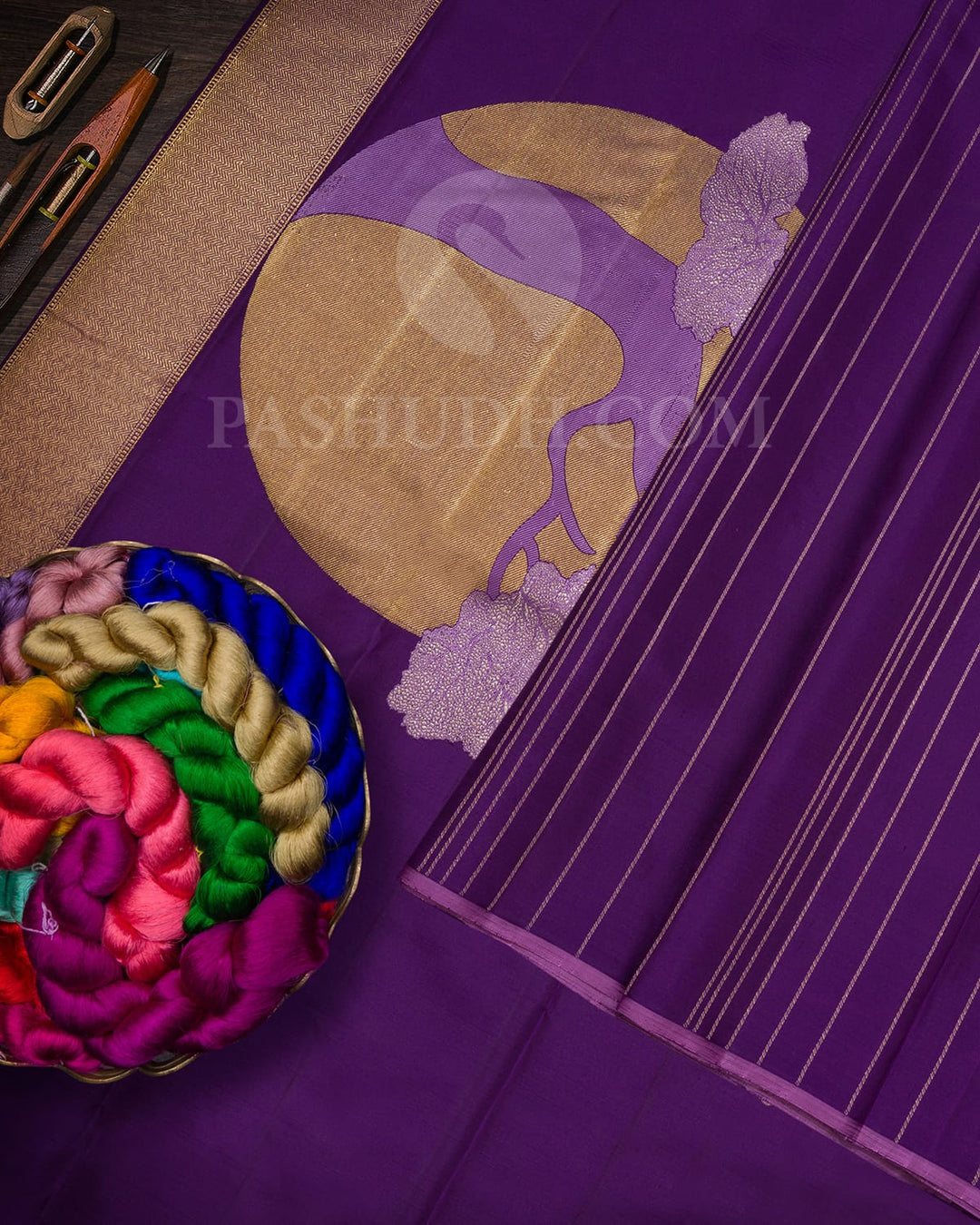 Dark Lavender With Mild Lavender Kanjivaram Silk Saree-S1616(A)