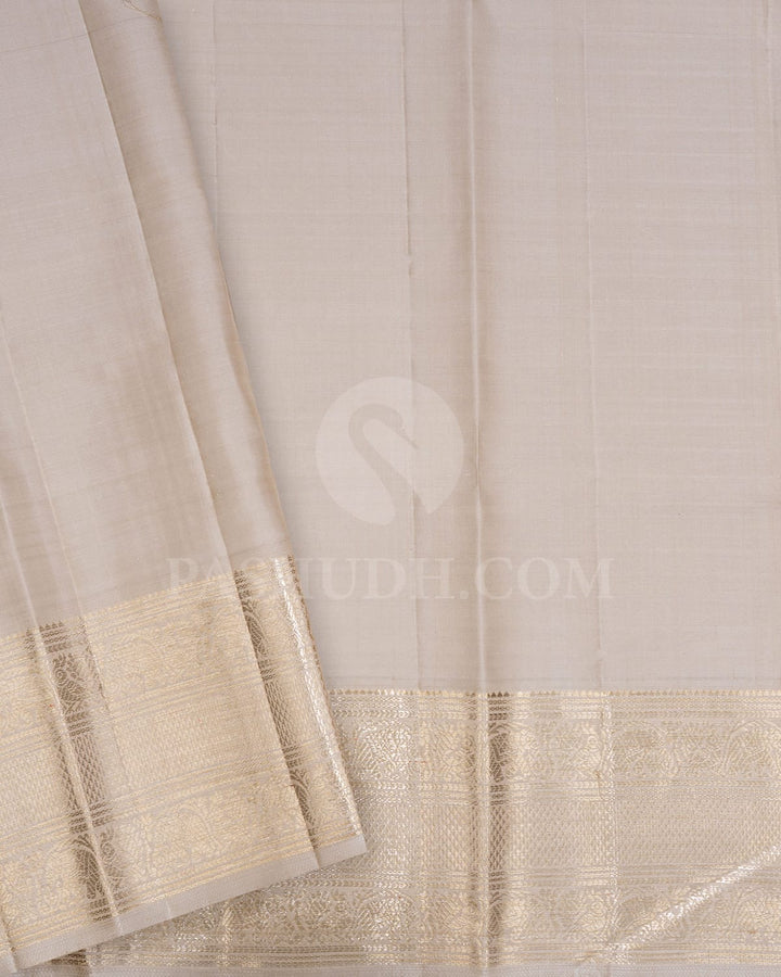 Red,Black And Half White Kanjivaram Silk Saree-S1610(A)