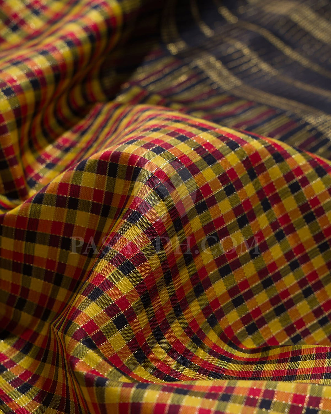 Multi Color With Black Kanjivaram Silk Saree-S1614(A)