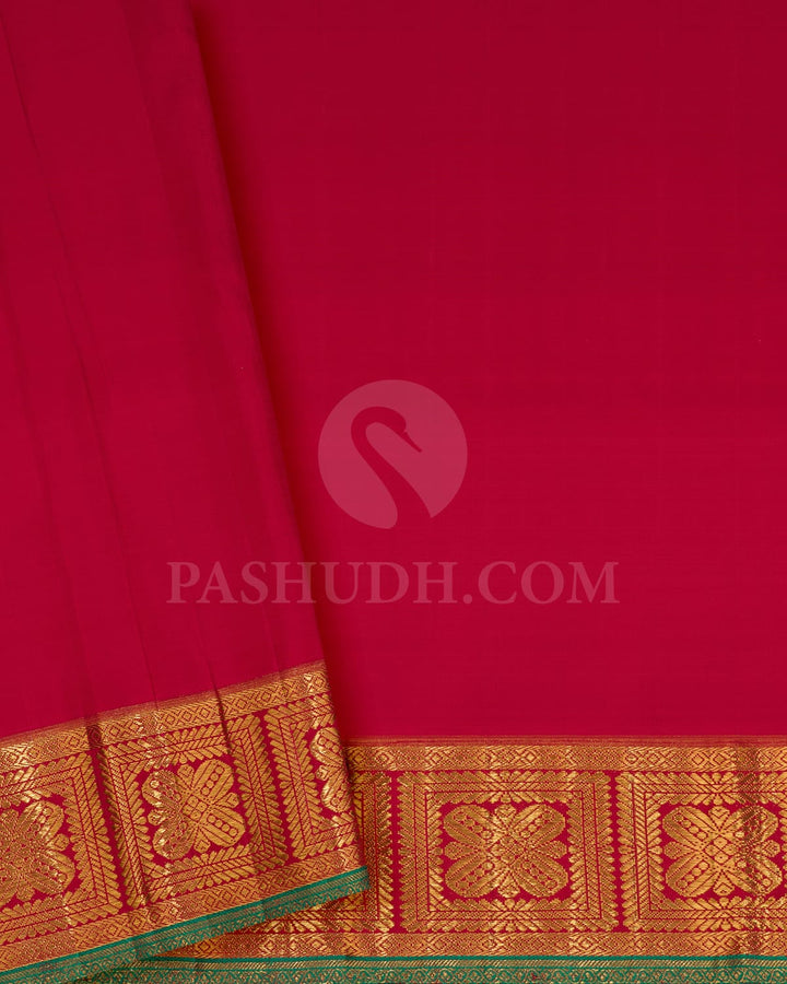 Half White And Rani Pink Bridal Kanjivaram Silk Saree-S1621(A)