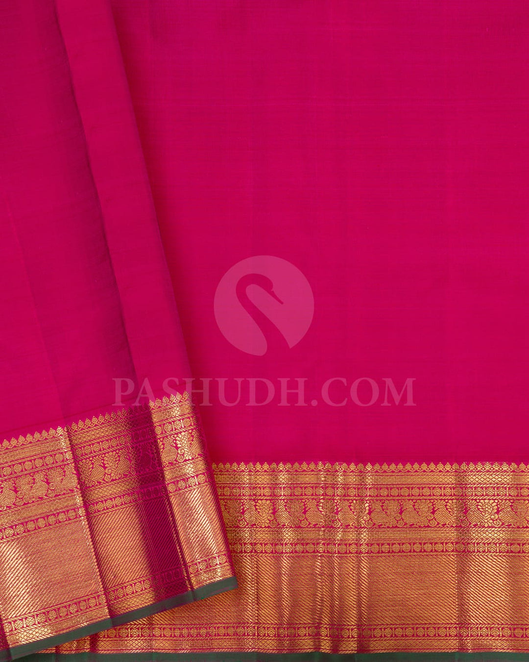 Half White And Rani Pink Bridal Kanjivaram Silk Saree-S1604(A)