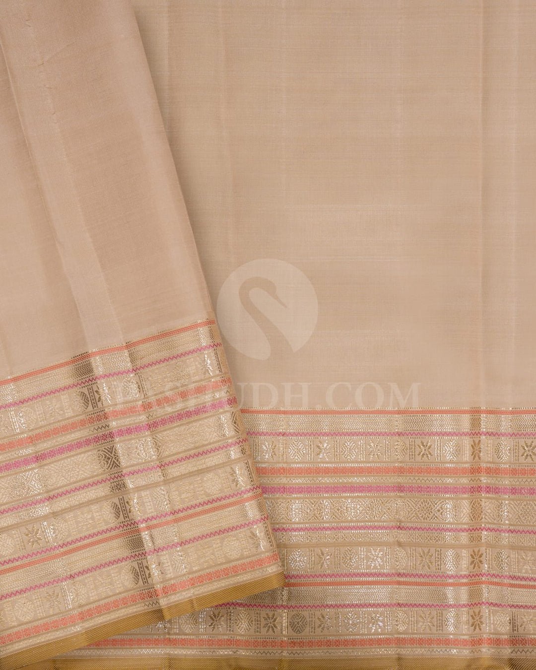 Pista Green And Beige Kanjivaram Silk Saree-S1062(L)