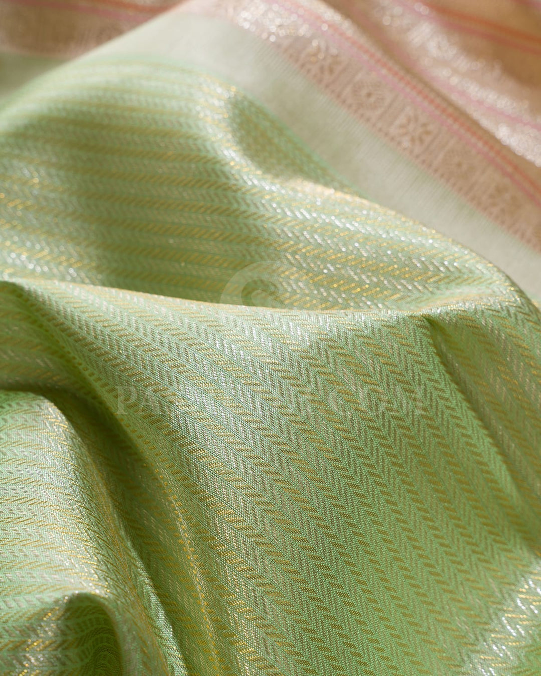 Pista Green And Beige Kanjivaram Silk Saree-S1062(L)