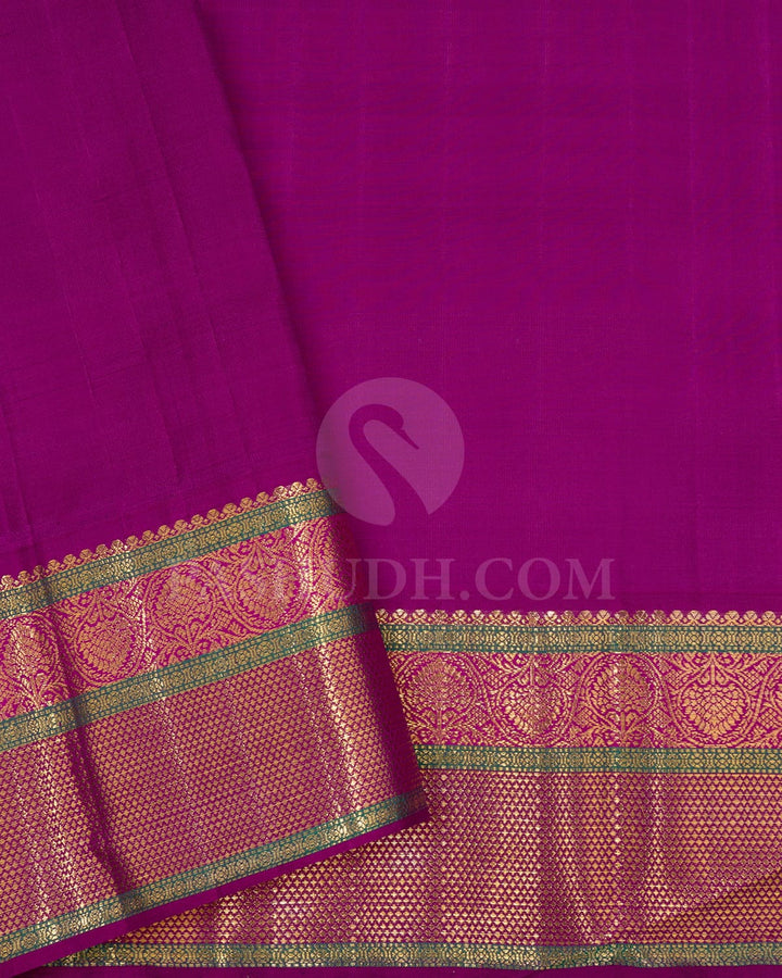Mango Yellow With Magenta Bridal Kanjivaram Silk Saree-S1623(A)